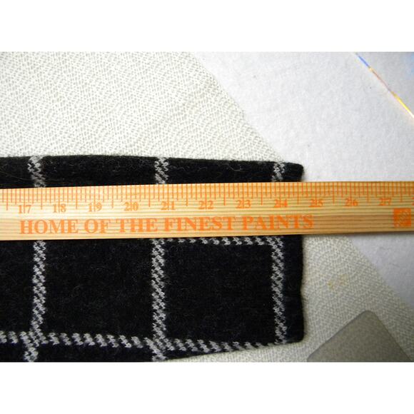 Tahari Wool Blend Cardigan Coat Black White Windowpane Longline‎ Open Front 1X - Picture 8 of 8